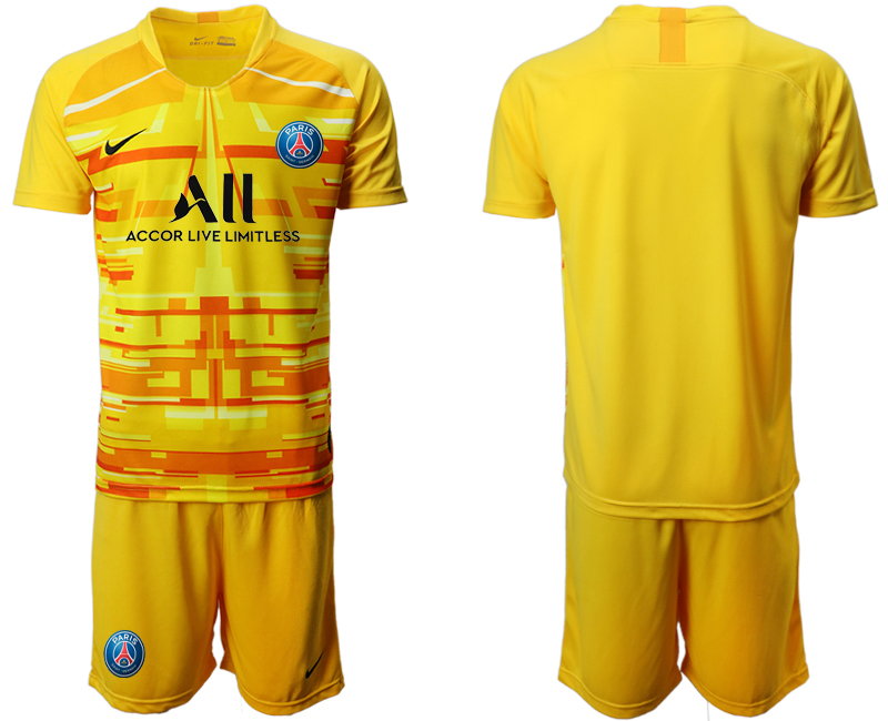 Men 2020-2021 club Paris St German yellow goalkeeper Soccer Jerseys